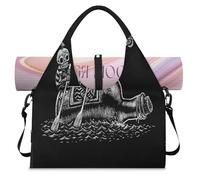 Funny Skeletons Sailors - Bolsa deportiva con compartimento para zapatos, esqueletos, calaveras, fin de semana, bolsa de equipaje para gimnasio, yoga, viajes, color, L, Bolsa de viaje