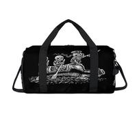 Funny Skeletons Sailors - Bolsa deportiva de lona con compartimento para zapatos, esqueletos, calaveras, bolsas de fin de semana, viajes, gimnasio, organizador de equipaje para mujeres, hombres, niños