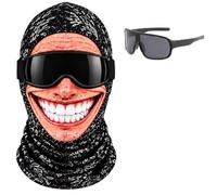 Funny Ski Mask for Men, Old Man Ski Mask with Realistic Face Print | Old man face design turns a simple hood into a character accessory for Halloween, themed parties and photo moments