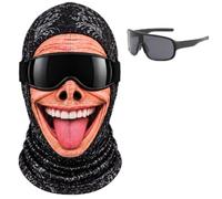 Funny Ski Mask for Men, Old Man Ski Mask with Realistic Face Print | Old man face design turns a simple hood into a character accessory for Halloween, themed parties and photo moments
