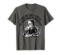 Funny Skull Tattoo Quote Coffee Goth Punk Permanent Tattoo Camiseta