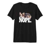 Funny Sleep Nap Nope Blue Merle Corgi Puppy Lover Camiseta Premium