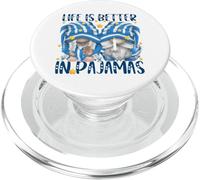 Funny Sleep Quote Life Is Better In Pajamas GNOME Mom & Dad PopSockets PopGrip para MagSafe