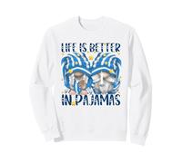 Funny Sleep Quote Life Is Better In Pajamas GNOME Mom & Dad Sudadera