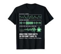 Funny Sleep Tech Shift Analysis EEG EOG Caffeine Science Camiseta