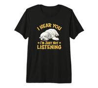 Funny Sleeping Napping Hear You Not Listening Maltese Lover Camiseta Premium