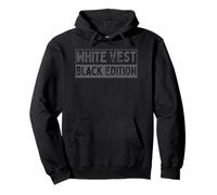 Funny Slogan White Vest Black Edition - Chaleco blanco Sudadera con Capucha