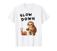 Funny Sloth and Snail Hilarious Slow Down Sloth Meme Camiseta