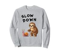 Funny Sloth and Snail Hilarious Slow Down Sloth Meme Sudadera