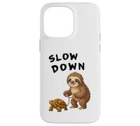 Funny Sloth and Turtle Hilarious Slow Down Sloth Meme Carcasa para iPhone 14 Pro MAX