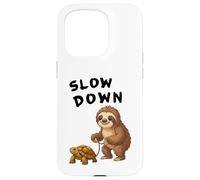 Funny Sloth and Turtle Hilarious Slow Down Sloth Meme Carcasa para iPhone 15 Pro