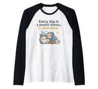 Funny Sloth - Cada día es una segunda oportunidad para dormir demasiado Camiseta Manga Raglan