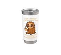 Funny Sloth - Demasiado agotado por ser increíble ayer Vaso térmico de acero inoxidable de doble pared