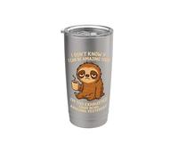 Funny Sloth - Demasiado agotado por ser increíble ayer Vaso térmico de acero inoxidable de doble pared