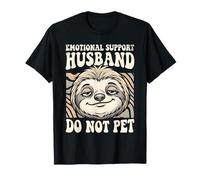 Funny Sloth Emotional Support Husband Do Not Pet Mens Camiseta