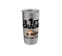 Funny Sloth ¿está listo para esto el primer grado? Regreso a la escuela Vaso térmico de acero inoxidable de doble pared