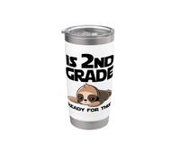 Funny Sloth ¿está listo para esto el segundo grado? Regreso a la escuela Vaso térmico de acero inoxidable de doble pared