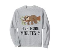 Funny Sloth Five More Minutes Sleep Bed Pajama Nightgown Sudadera