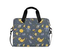 Funny Sloth on Space - Maletín para portátil de 15.6 pulgadas con correas de hombro y asa, Nave espacial Gatos Estrellas