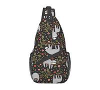 Funny Sloth on Tree Sling Bag Senderismo Daypack Crossbody Hombro Mochila Travel Chest Pack para Hombres Mujeres