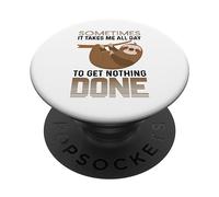Funny Sloth - Procrastinación Humor Perezoso PopSockets PopGrip Adhesivo