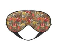 Funny Sloths - Máscara de ojos suave con estampado de perezosos, funda reversible para viajes, correa ajustable, oscurecimiento y sueño