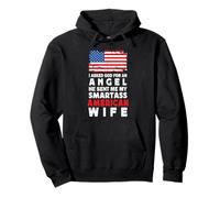 Funny Smartass American Wife America USA Flag Spouses Sudadera con Capucha