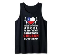 Funny Smartass Chilean Boyfriend Chile Flag Camiseta sin Mangas