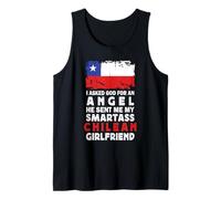 Funny Smartass Chilean Girlfriend Chile Flag Camiseta sin Mangas