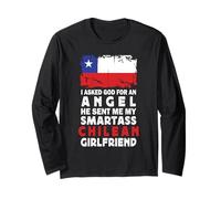 Funny Smartass Chilean Girlfriend Chile Flag Manga Larga