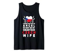 Funny Smartass Czech Wife Czech Republic Flag Spouses Camiseta sin Mangas