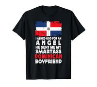 Funny Smartass Dominican Boyfriend Dominican Republic Flag Camiseta
