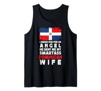 Funny Smartass Dominican Wife Dominican Republic Flag Camiseta sin Mangas