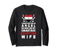 Funny Smartass Egyptian Wife Egypt Flag Spouses Manga Larga