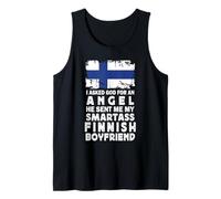 Funny Smartass Finnish Boyfriend Finland Flag Camiseta sin Mangas