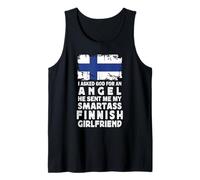 Funny Smartass Finnish Girlfriend Finland Flag Camiseta sin Mangas