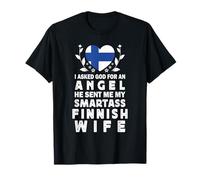 Funny Smartass Finnish Wife Finland Flag Spouses Camiseta