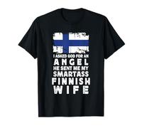 Funny Smartass Finnish Wife Finland Flag Spouses Camiseta