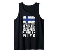 Funny Smartass Finnish Wife Finland Flag Spouses Camiseta sin Mangas