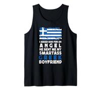 Funny Smartass Greek Boyfriend Greece Flag Camiseta sin Mangas
