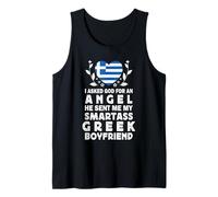 Funny Smartass Greek Boyfriend Greece Flag Camiseta sin Mangas