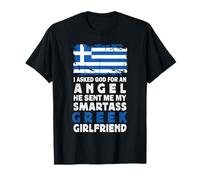Funny Smartass Greek Girlfriend Greece Flag Camiseta