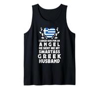 Funny Smartass Greek Husband Greece Flag Spouses Camiseta sin Mangas