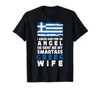 Funny Smartass Greek Wife Greece Flag Spouses Camiseta