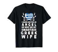 Funny Smartass Greek Wife Greece Flag Spouses Camiseta