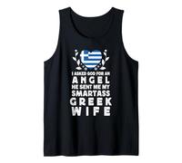 Funny Smartass Greek Wife Greece Flag Spouses Camiseta sin Mangas