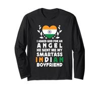 Funny Smartass Indian Boyfriend India Flag Manga Larga