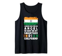 Funny Smartass Indian Girlfriend India Flag Camiseta sin Mangas
