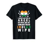 Funny Smartass Indian Wife India Flag Spouses Camiseta