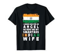 Funny Smartass Indian Wife India Flag Spouses Camiseta